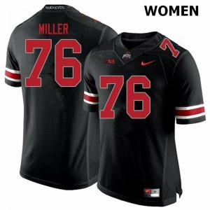 Women's Ohio State Buckeyes #76 Harry Miller Blackout Nike NCAA College Football Jersey New SFI7544ZD